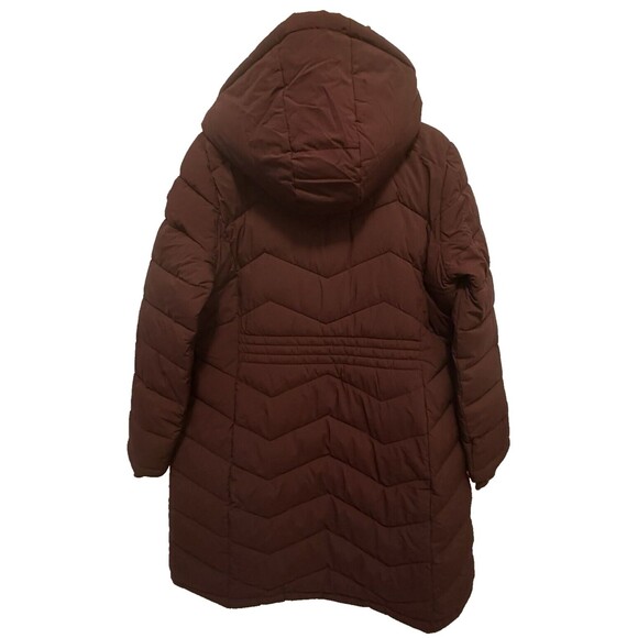 Andrew Marc Womens Large Ox Blood Red Hooded Jacket Quilted Puffer Winter L Lrg - Picture 4 of 13